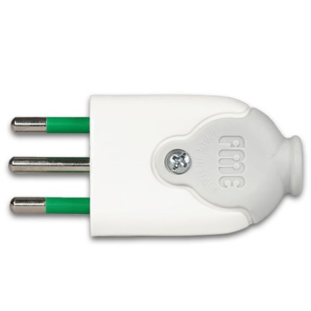 Spina elettrica volante bianca per cavo 10a 250v | ferramentastella.it