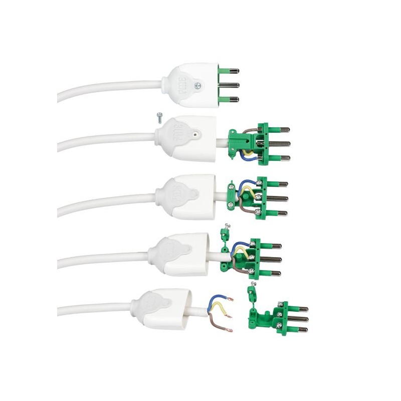 Spina elettrica volante bianca per cavo 10a 250v | ferramentastella.it