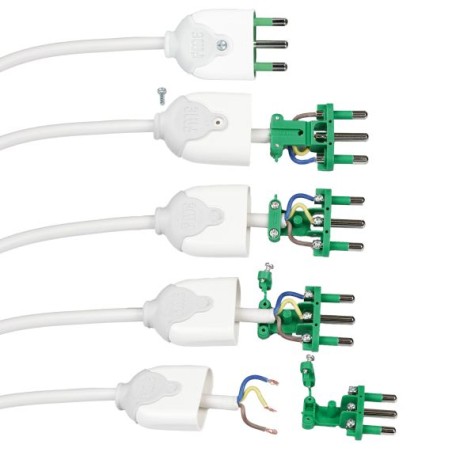 Spina elettrica volante bianca per cavo 10a 250v | ferramentastella.it