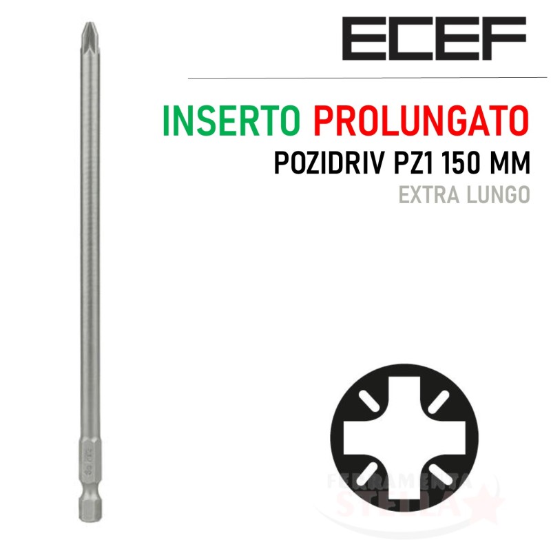 Inserto  x trapano prolungato lungo  100 mm poz  | ferramentastella.it