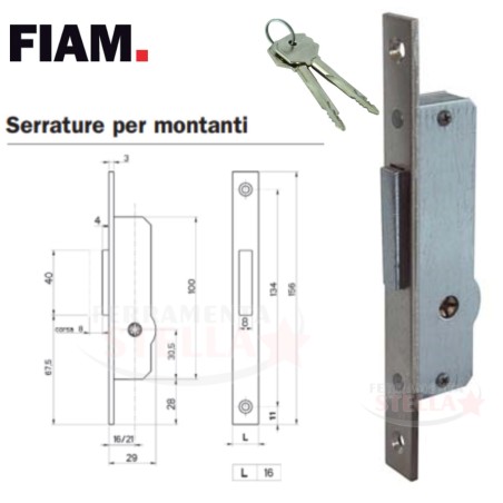 Serratura a infilare chiave spillo 903 k fiam | ferramentastella.it