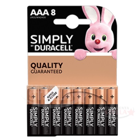 Pile ministilo duracell  AAA simply 8 pz | ferramentastella.com
