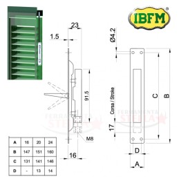Catenaccio a leva 24 x 152 mm incasso paletto | ferramentastella.it 2