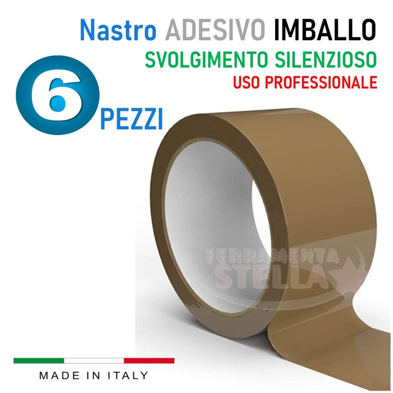 Nastro adesivo 50 x 66 mt  colore avana 6 pz | ferramentastella.it