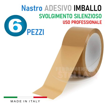 Nastro adesivo 50 x 66 mt  colore avana 6 pz | ferramentastella.it