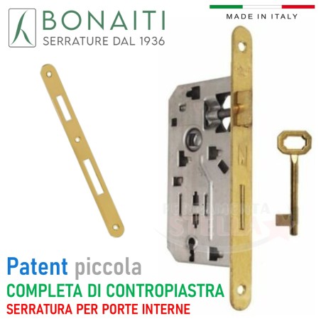 Serratura patent per porte interne ottonate | ferramentastella.it