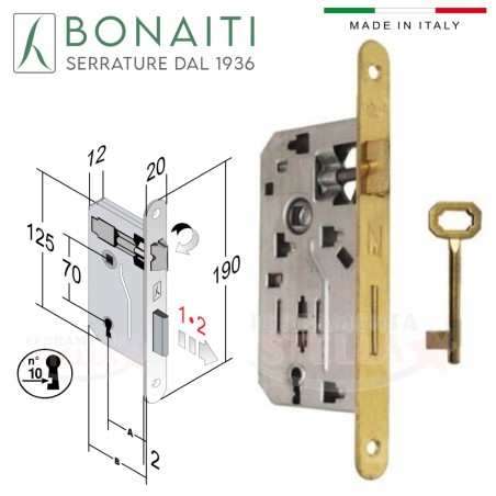 Serratura patent per porte interne ottonate | ferramentastella.it