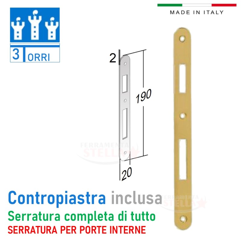 Serratura patent per porte interne - bussole  | ferramentastella.it