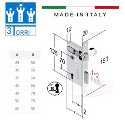 Serratura patent per porte interne - bussole  | ferramentastella.it 2