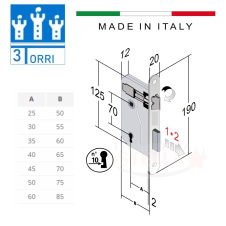 Serratura patent per porte interne - bussole  | ferramentastella.it