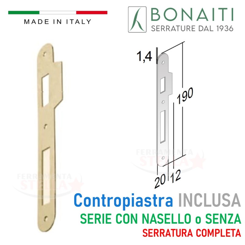 Serratura patent per porte interne bonaiti  | ferramentastella.it