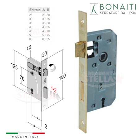 Serratura patent per porte interne - bussole | ferramentastella.it