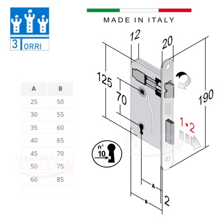 Serratura patent per porte interne - ITALY  | ferramentastella.it