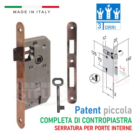 Serratura patent per porte interne - ITALY  | ferramentastella.it
