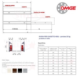GUIDA SCORREVOLE SU RUOTE PER CASSETTI