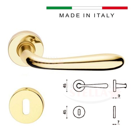 Coppia maniglie maniglia con rosetta oro lucido | ferramentastella.it