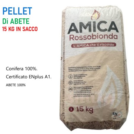 Pellet AMICA di prima in sacco 15 kg abete | ferramentastella.it