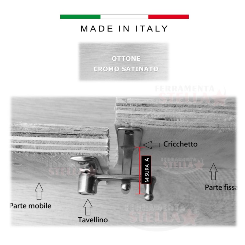 Tavellino con incontro ottone cromo satinato  | ferramentastella.it