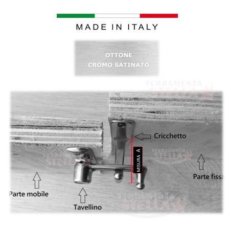 Tavellino con incontro ottone cromo satinato  | ferramentastella.it