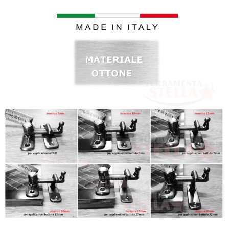 Tavellino con incontro ottone cromo satinato  | ferramentastella.it
