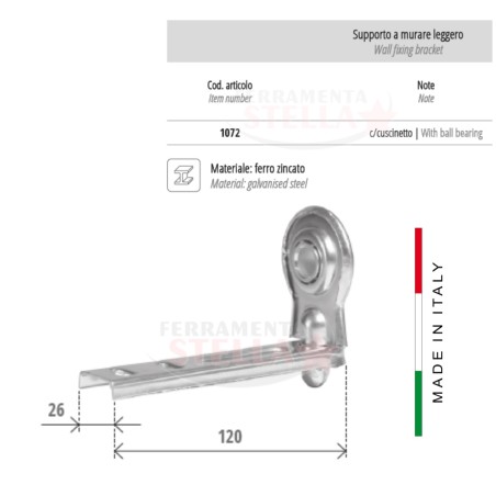 Supporto a murare x tapparella | ferramentastella.it