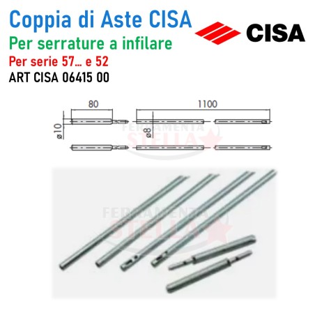 Coppia di aste art 06415 00 prolunghe  | ferramentastella.it