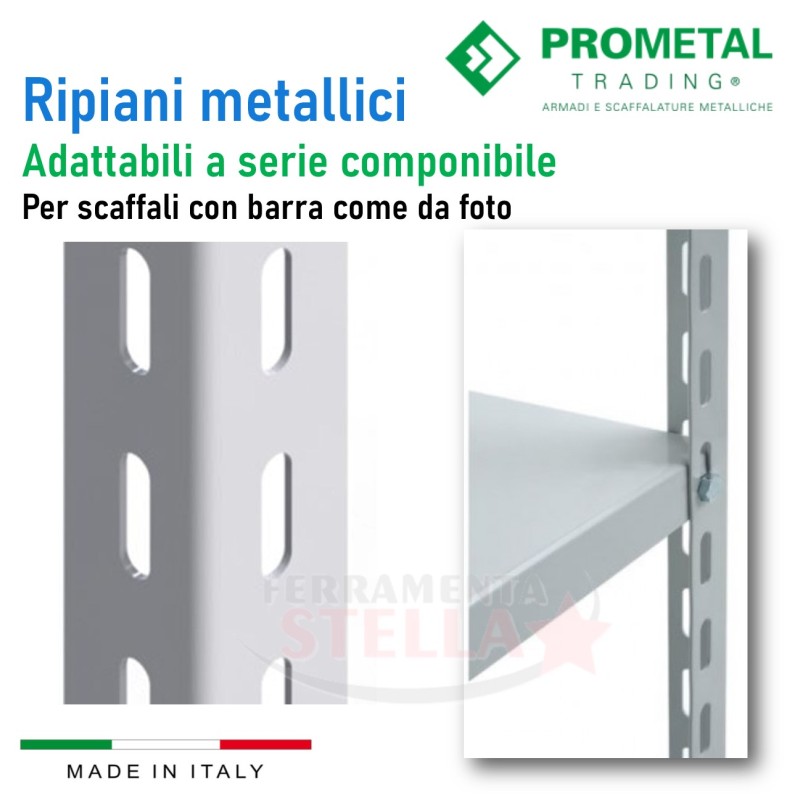 Ripiani metallici per scaffalature - 30 x 100 | ferramentastella.it