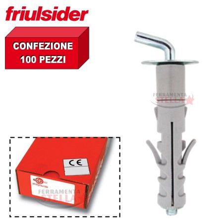 TASSELLO ANCORANTE GANCIO CORTO IN NYLON x MATTONE PIETRA LEGNO CALCESTRUZZO