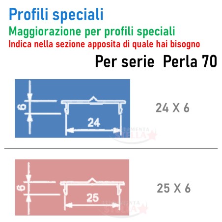 MAGGIORAZIONE PER PROFILO SPECIALE - PER COMANDI COMPATIBILI NACO LEGNO E ALLUMINIO - DIVERSI DA STANDARD