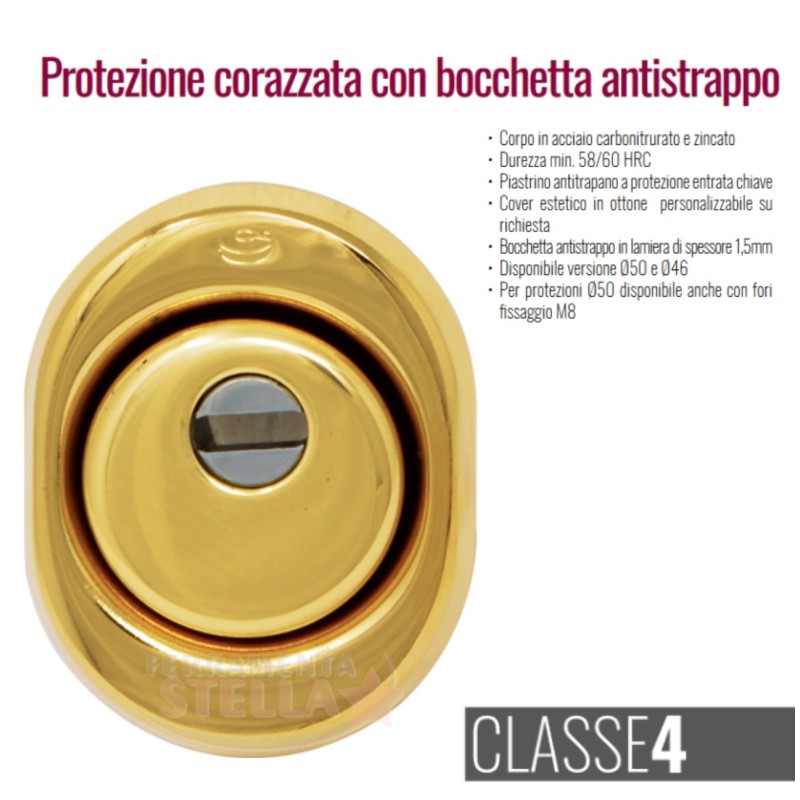 Defender in ottone lucido per cilindro sagomato | ferramentastella.it