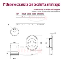 CILINDRO BOCCHETTA PORTA DEFENDER ANTISCHOCK ANTITRAPANO ANTISCASSO SICUREZZA CROMO 2