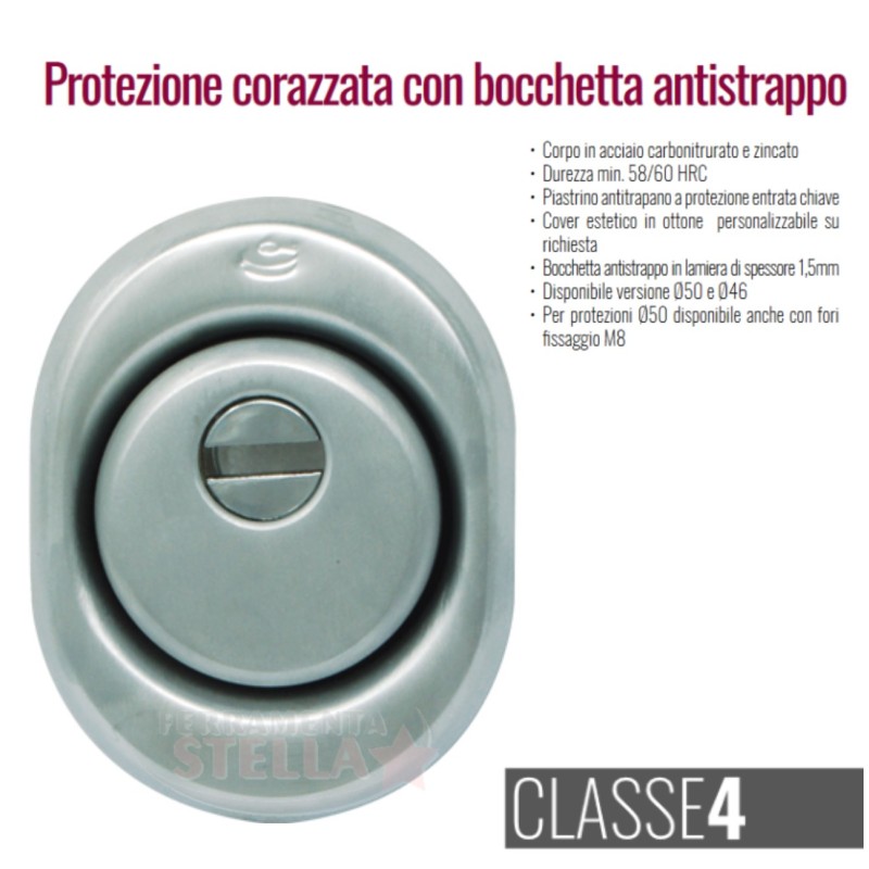 CILINDRO BOCCHETTA PORTA DEFENDER ANTISCHOCK ANTITRAPANO ANTISCASSO SICUREZZA CROMO