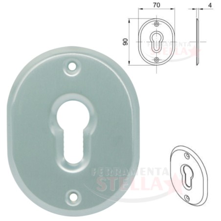Bocchetta mostrina placchetta cilindro foro yale | ferramentastella.it