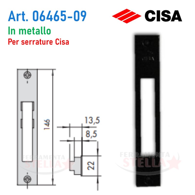 Contropiastra cisa metallo  06463 09 serrature  | ferramentastella.it