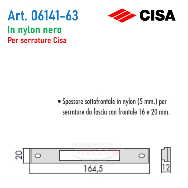 Spessore nylon cisa 06141-63 x serratura  | ferramentastella.it
