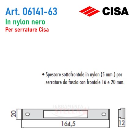 Spessore nylon cisa 06141-63 x serratura  | ferramentastella.it