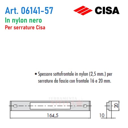 Spessore nylon cisa 06141-57 x serratura  | ferramentastella.it