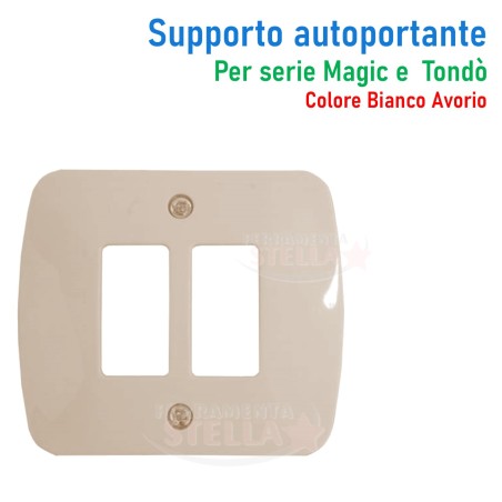 PLACCA AUTOPORTANTE AUTO PORTANTE TONDO' PER SERIE MAGIC TICINO 2 POSTI