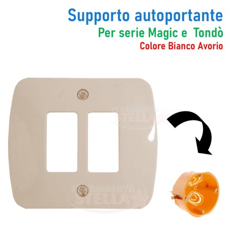 PLACCA AUTOPORTANTE AUTO PORTANTE TONDO' PER SERIE MAGIC TICINO 2 POSTI
