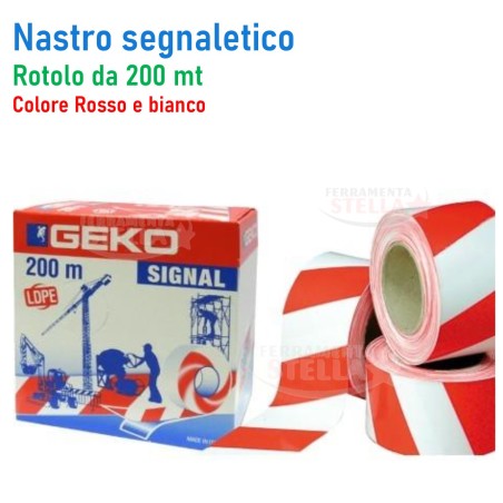 Nastro segnaletico rosso bianco cantiere stradale |ferramentastella.it