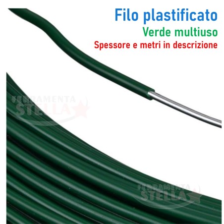 filo ferro plastificato verde legatura d.1,7 100 mt  |  ferramentastella.com