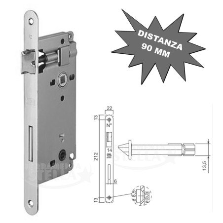 Serratura doppio quadro bagni, wc nottolino | ferramentastella.it
