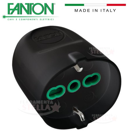 Presa schuko volante nera x cavo 16a 250v | ferramentastella.it