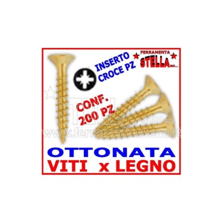 Viti truciolare per legno - 4,5 x 20 - ottonata | ferramentastella.it
