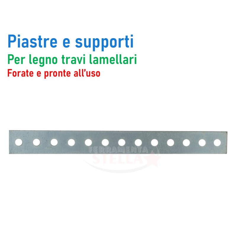 Piastra diritta forata pesante  300 x 20 mm | ferramentastella.com