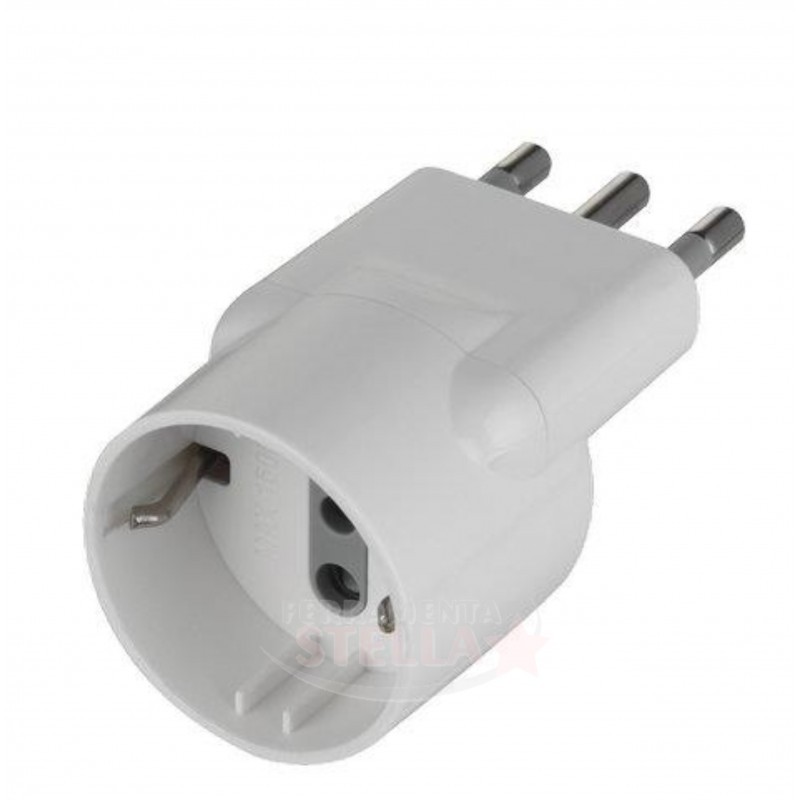Adattatore schuko spina elettrica bianca da 16a | ferramentastella.it
