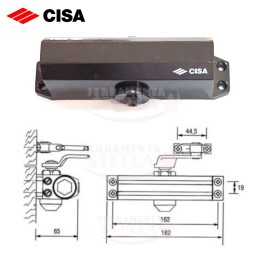 CHIUDIPORTA A BRACCIO AEREODINAMICO CISA 604 SENZA FERMO NERO RALLENTATORE PORTA