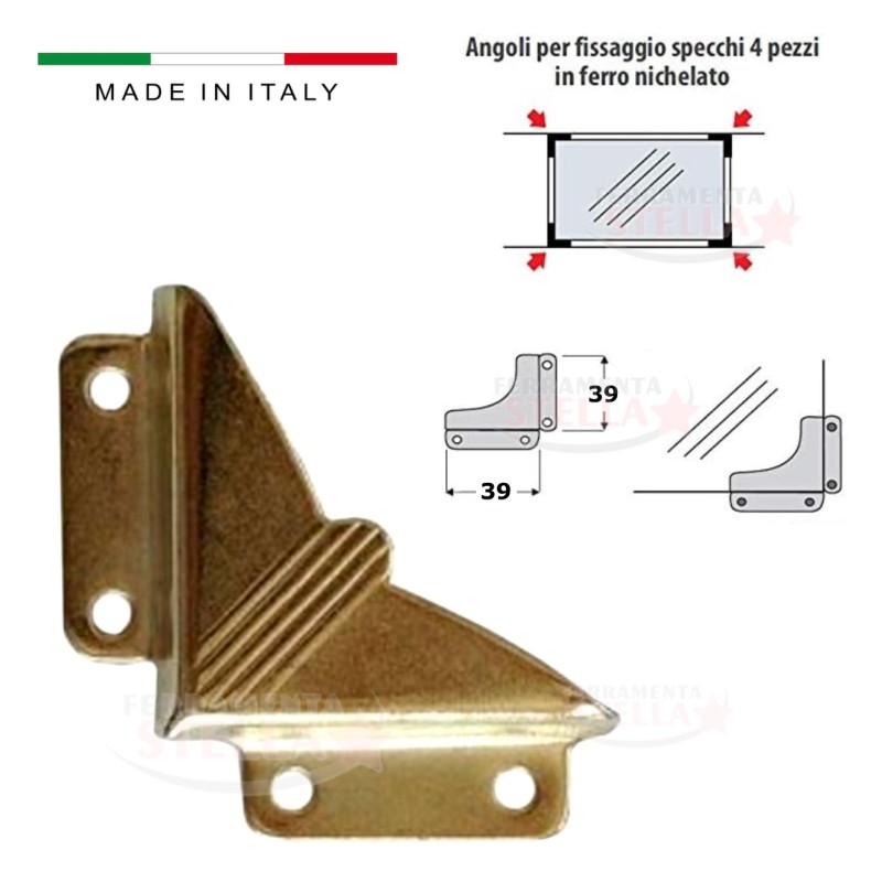 Ferma specchi fermaspecchi reggispecchi max 6 mm | ferramentastella.it