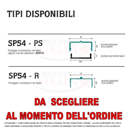 Comando orientabile lamelle naco alluminio sp 54 | ferramentastella.it
