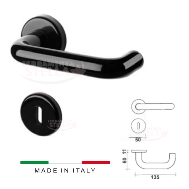 Coppia Maniglie Antinfortunistiche Nero Lucido | ferramentastella.it